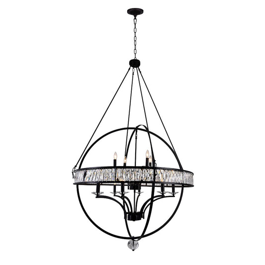 CWI Lighting Arkansas 12 Light Chandelier, Black - 9957P42-12-101