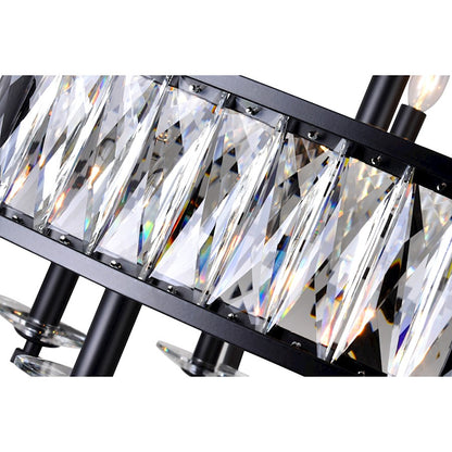 12 Light Chandelier, Black