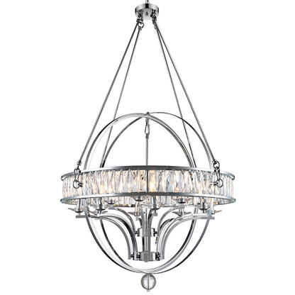 12 Light Chandelier, Chrome