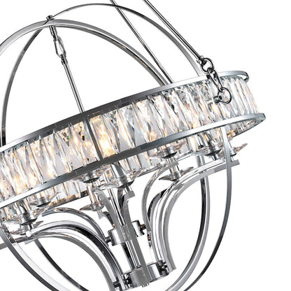 12 Light Chandelier, Chrome