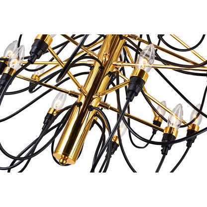 30 Light Chandelier, Shinny Gold