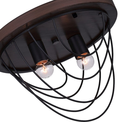 CWI Lighting Gala 2 Light Flush Mount, Black