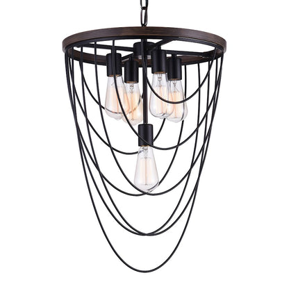 5 Light Chandelier, Black