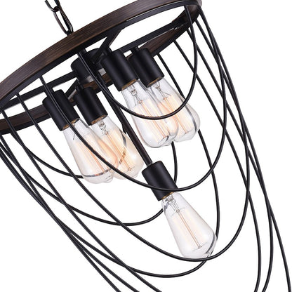 5 Light Chandelier, Black