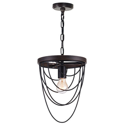 CWI Lighting Gala 1 Light Mini Chandelier, Black - 9962P9-1-101