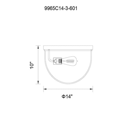 CWI Lighting Parana 3 Light Flush Mount, Chrome