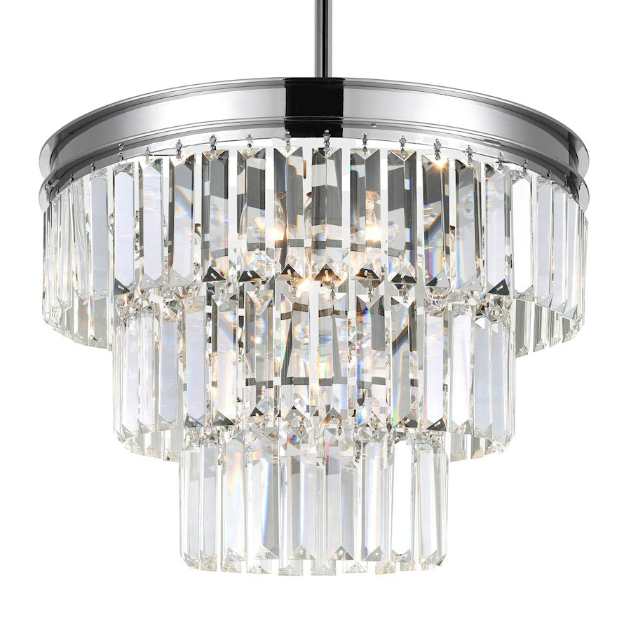 5 Light Down Chandelier, Chrome