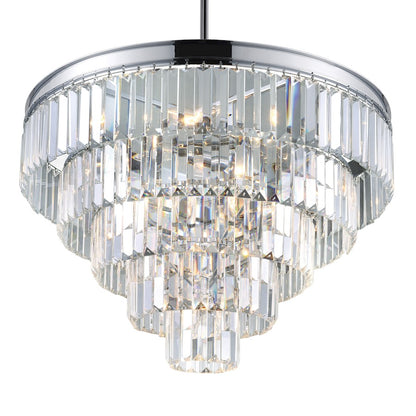 12 Light Down Chandelier, Chrome