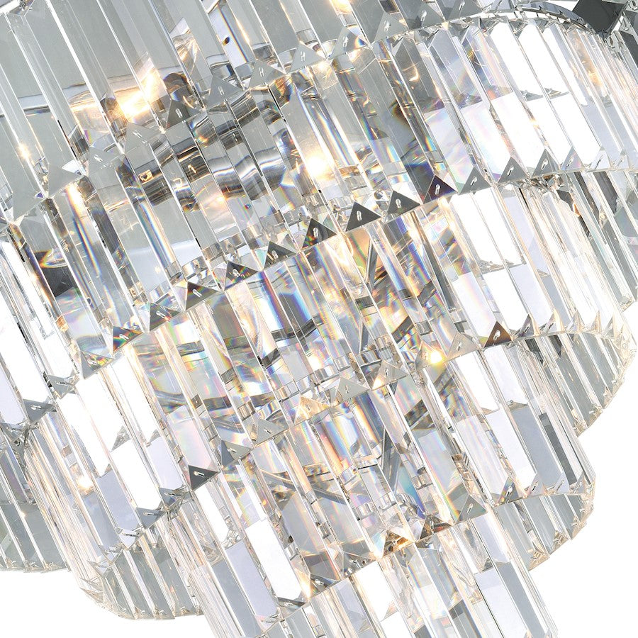 12 Light Down Chandelier, Chrome