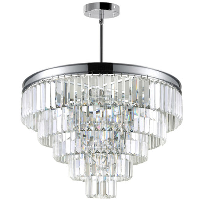 12 Light Down Chandelier, Chrome