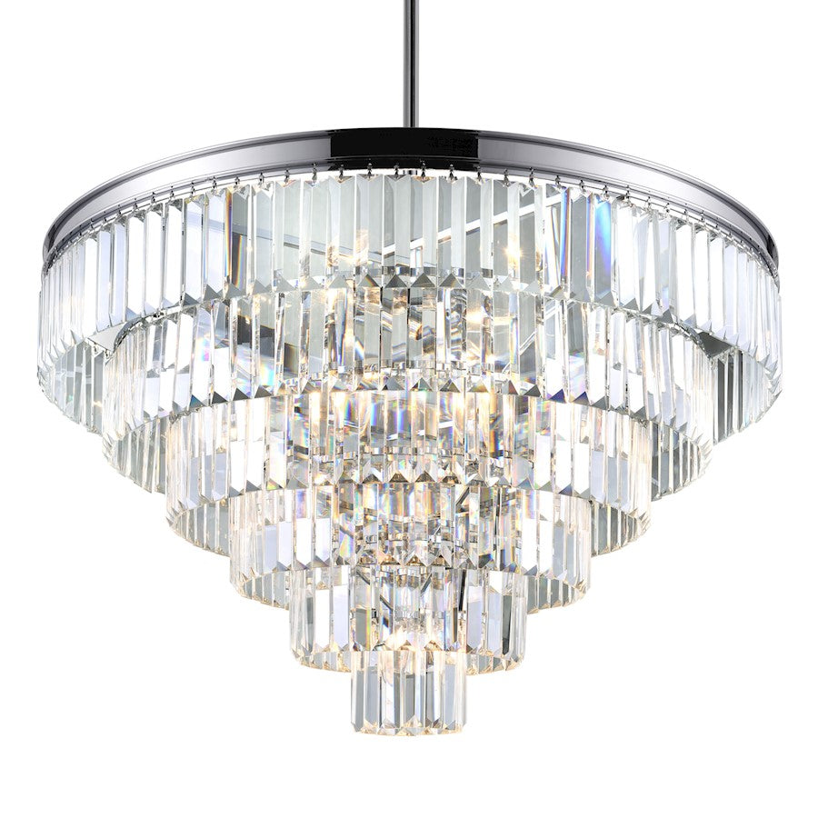 15 Light Down Chandelier, Chrome