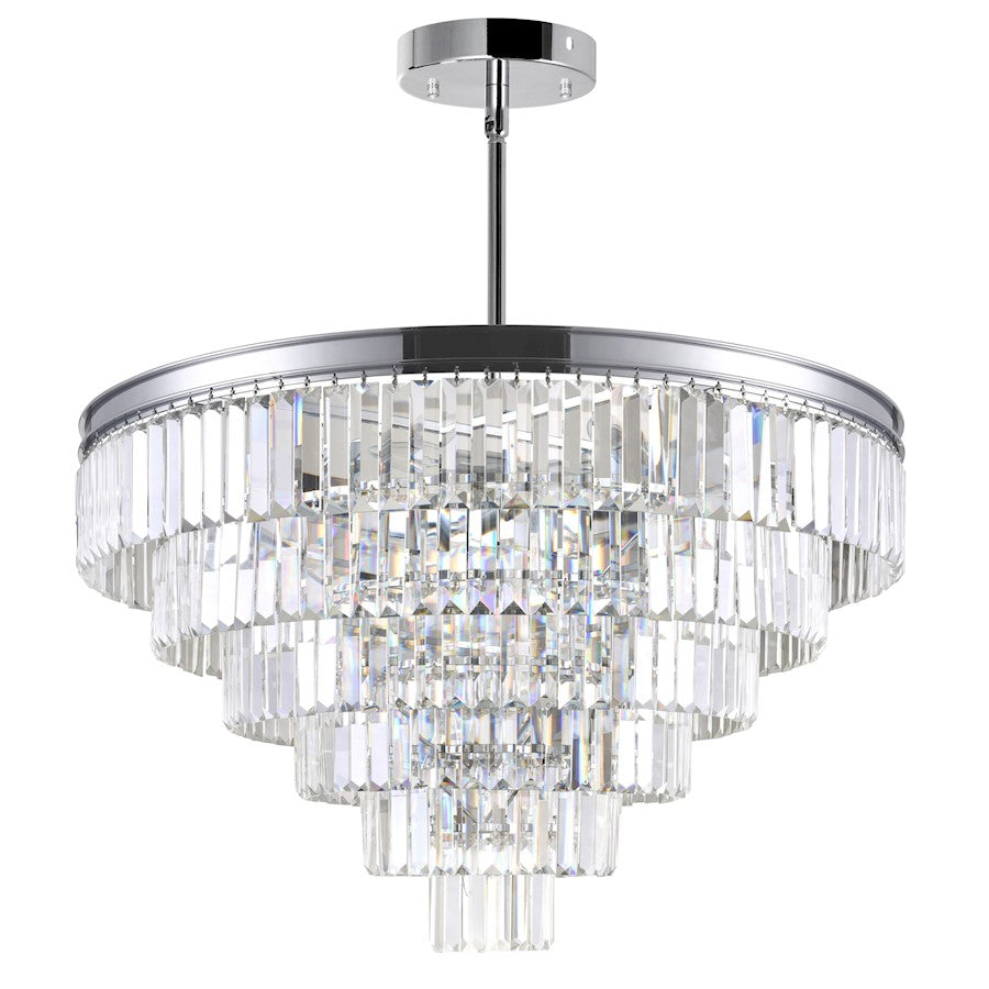 15 Light Down Chandelier, Chrome