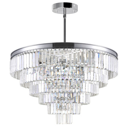 15 Light Down Chandelier, Chrome