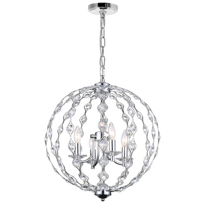 CWI Lighting Esia 4 Light Chandelier, Chrome - 9970P19-4-601