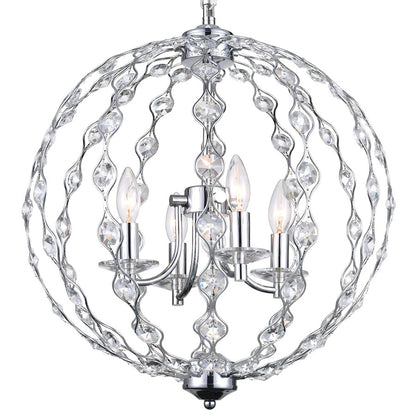 4 Light Chandelier, Chrome