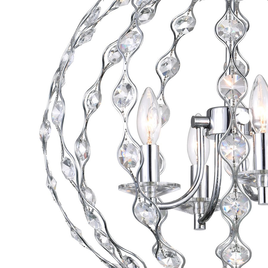 4 Light Chandelier, Chrome