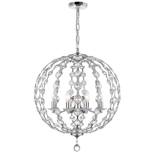 CWI Lighting Esia 8 Light Chandelier, Chrome - 9970P26-8-601