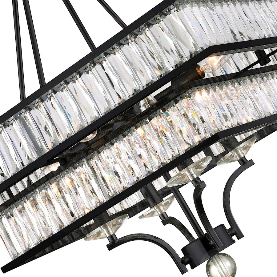 8 Light Chandelier, Black