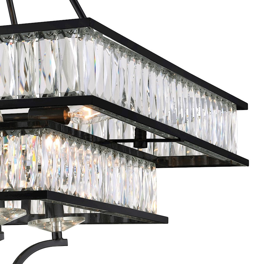 8 Light Chandelier, Black