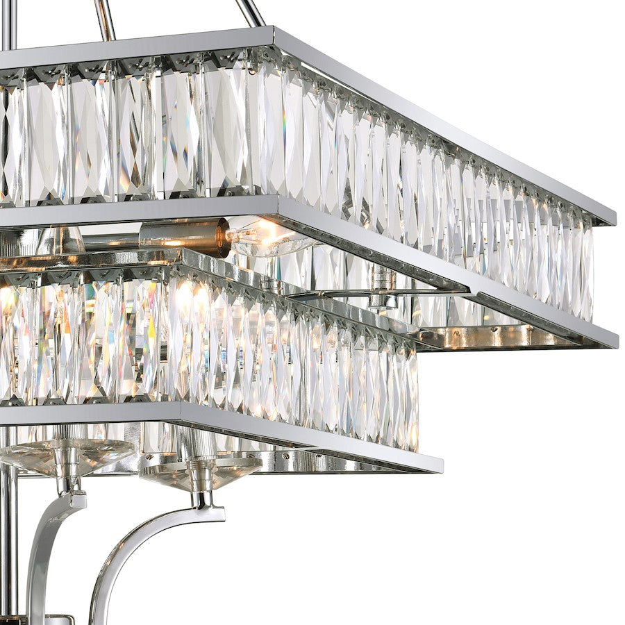 8 Light Chandelier, Chrome