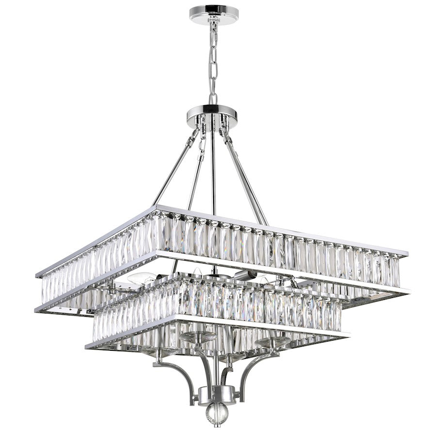 8 Light Chandelier, Chrome