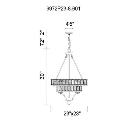 8 Light Chandelier, Chrome