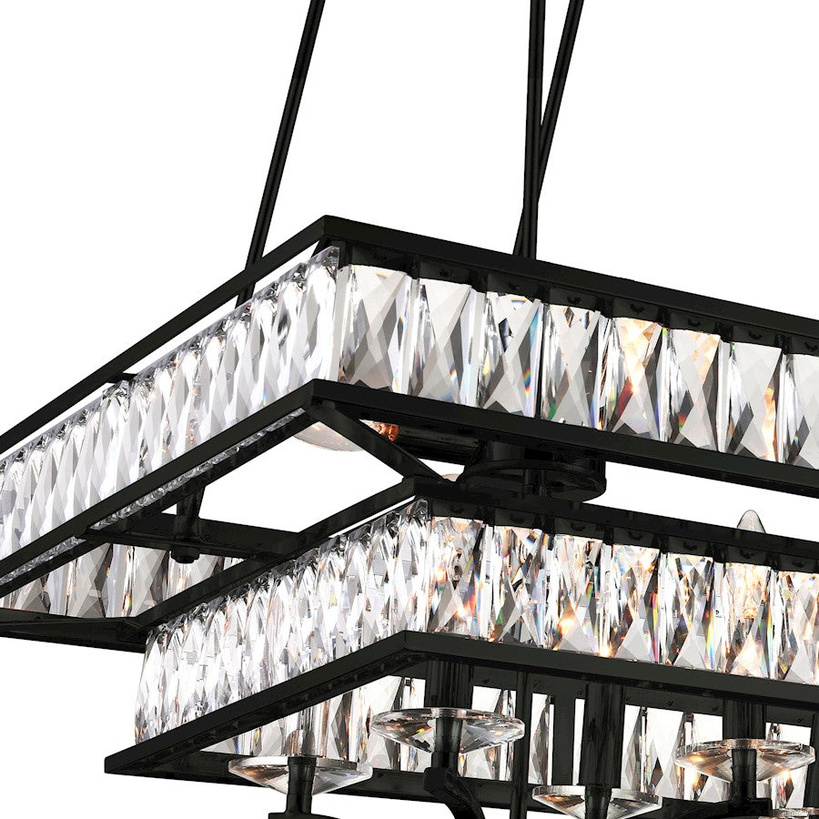 16 Light Chandelier, Black