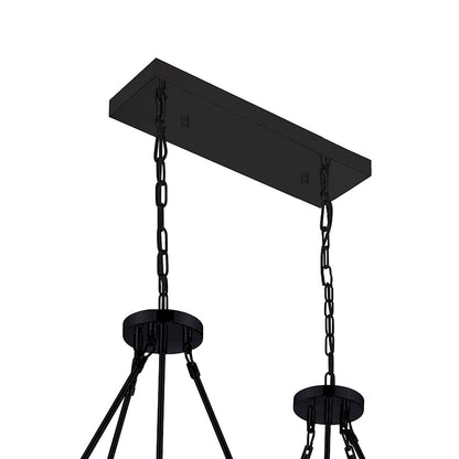 16 Light Chandelier, Black