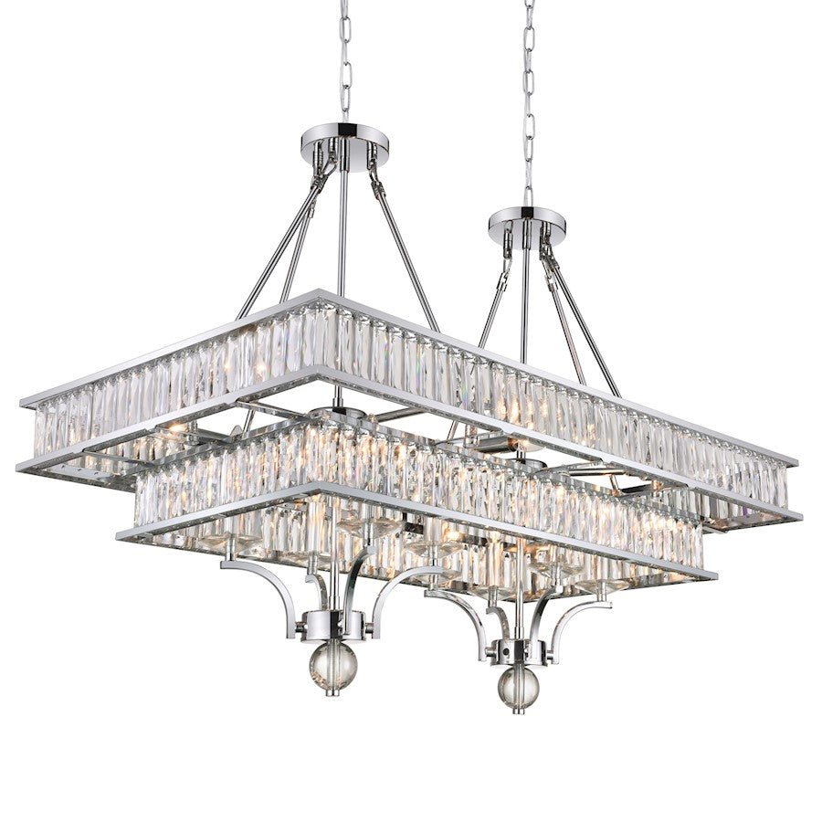 16 Light Chandelier, Chrome