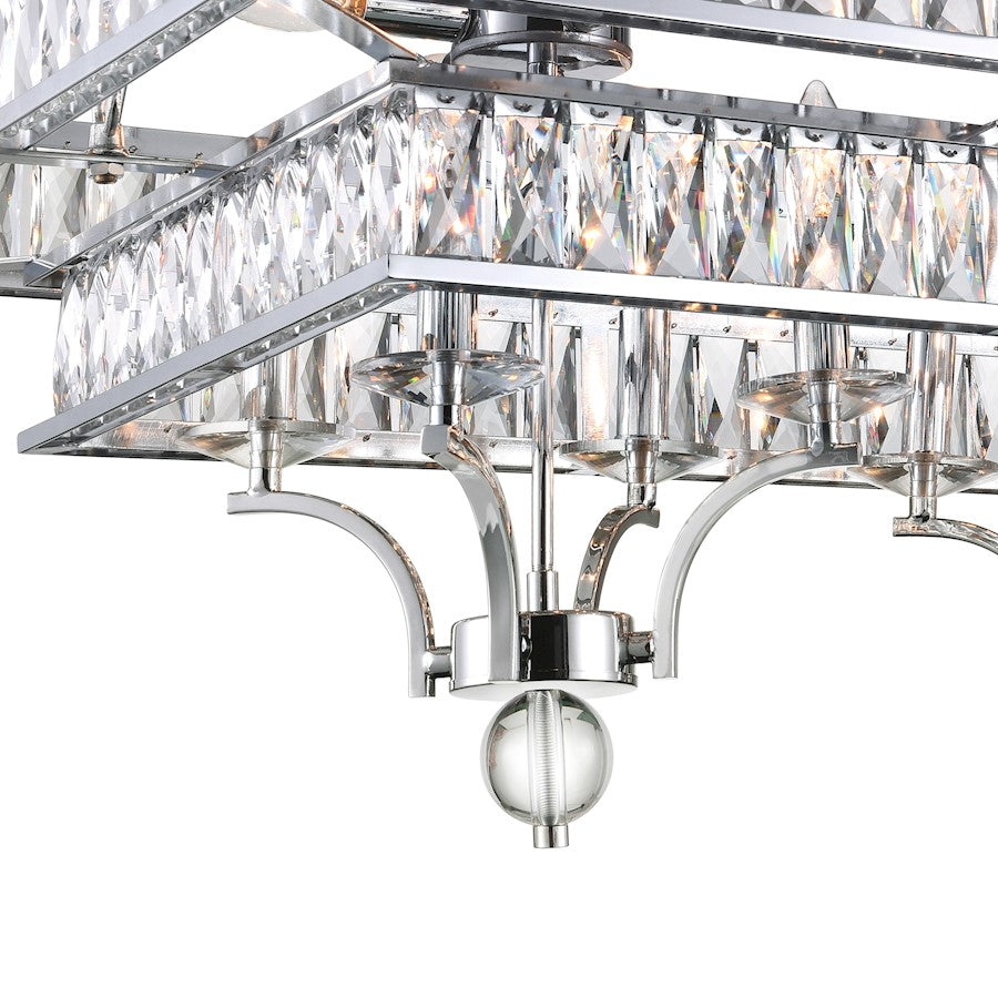 20 Light Chandelier, Chrome