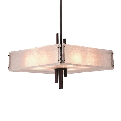 10 Light Drum Shade Chandelier, Black