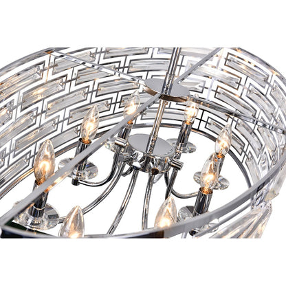 CWI Lighting Petia 8 Light Drum Shade Island Light, Chrome