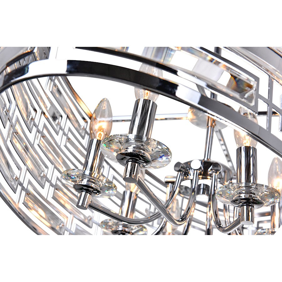 CWI Lighting Petia 8 Light Drum Shade Island Light, Chrome