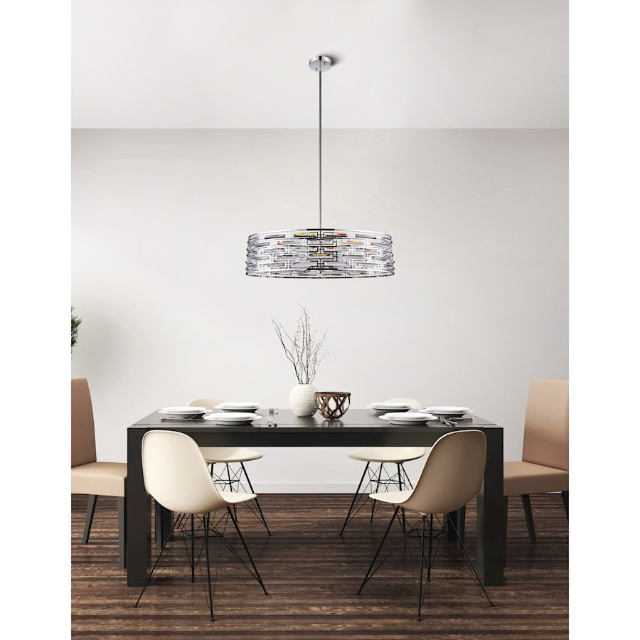 CWI Lighting Petia 8 Light Drum Shade Island Light, Chrome