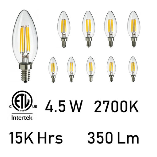 CWI Lighting Bulbs 4.5W LED Bulb, Clear - E12K2700-10