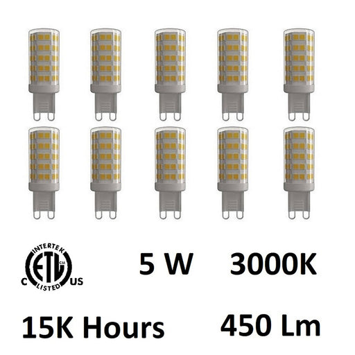 CWI Lighting Bulbs 5W 3000K LED Bulb, Clear - G9K3000-5W-10