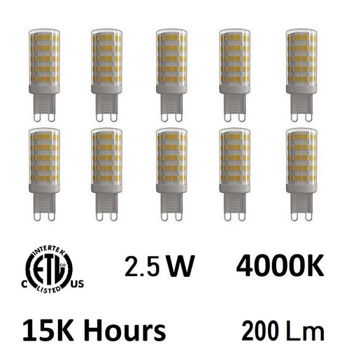 CWI Lighting Bulbs 2.5W 4000K LED Bulb, Clear - G9K4000-10