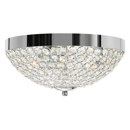 CWI Lighting Globe 3 Light Bowl Flush Mount, Chrome