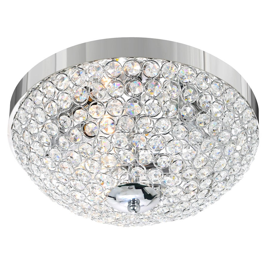 CWI Lighting Globe 3 Light Bowl Flush Mount, Chrome