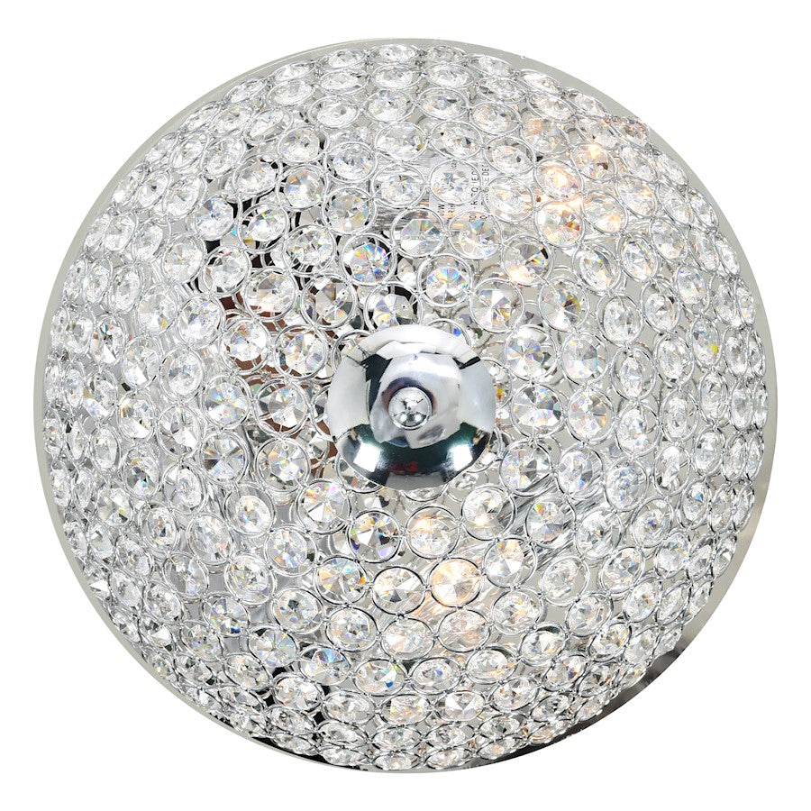 CWI Lighting Globe 3 Light Bowl Flush Mount, Chrome