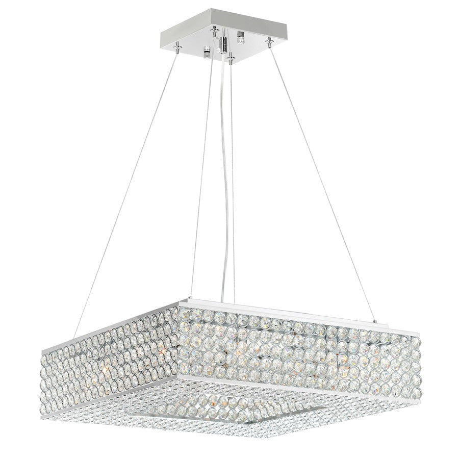 CWI Lighting Dannie 8 Light 18" Chandelier, Chrome - QS8391P18C-S