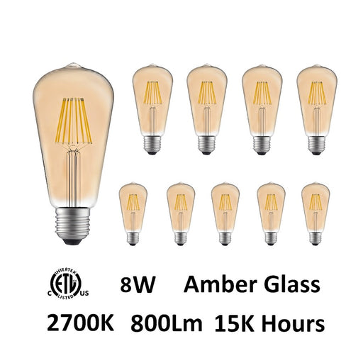 CWI Lighting Bulbs 8W LED Bulb, Amber - ST19K2700W8-10