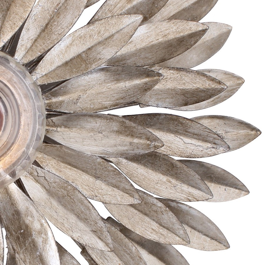 Crystorama Broche 1 Light Sconce, Antique Silver