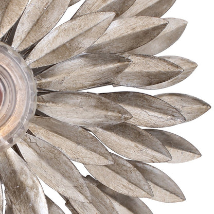 Crystorama Broche 1 Light Sconce, Antique Silver