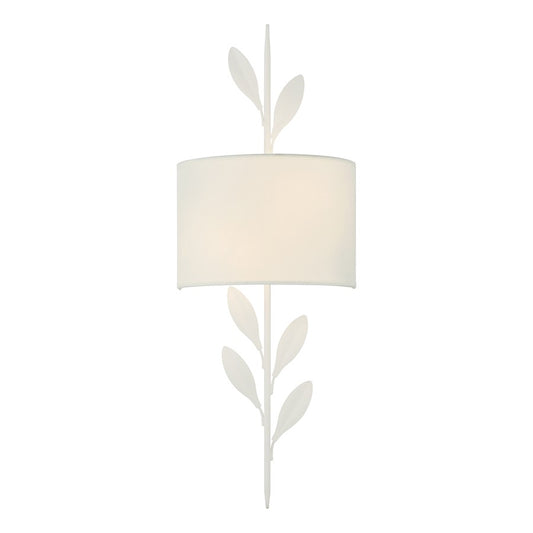 Crystorama Broche 2 Light Sconce, Matte White/White - 501-MT