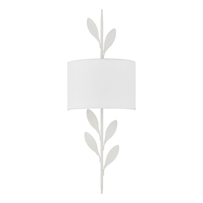 Crystorama Broche 2 Light Sconce, Matte White/White
