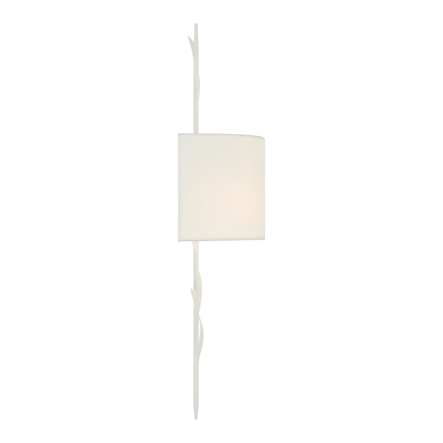 Crystorama Broche 2 Light Sconce, Matte White/White