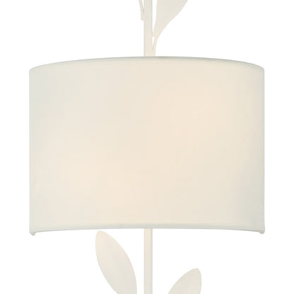 Crystorama Broche 2 Light Sconce, Matte White/White