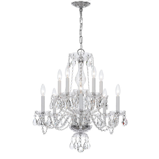 Crystorama Traditional Crystal 10 Light Chandelier, Chrome - 5080-CH-CL-I