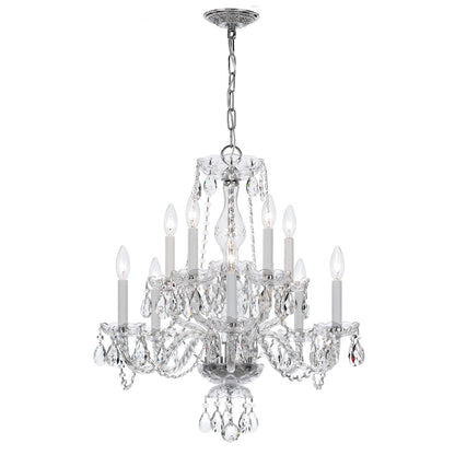 Crystorama Traditional 10 Lt Clear Crystal Chrome Chandelier V